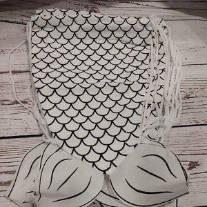 Color Your Own kids Mermaid Drawstring Bag set of 8